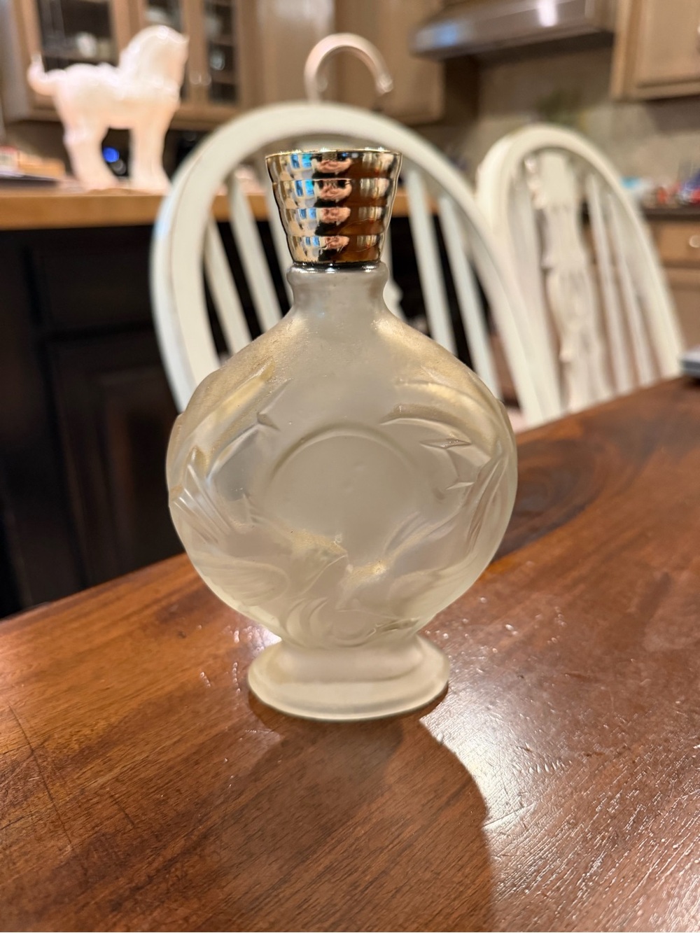 Avon Skin SoSoft Bath Oil VTG 1973 Love Song Frosted Glass Bird Bottle 6 Empty